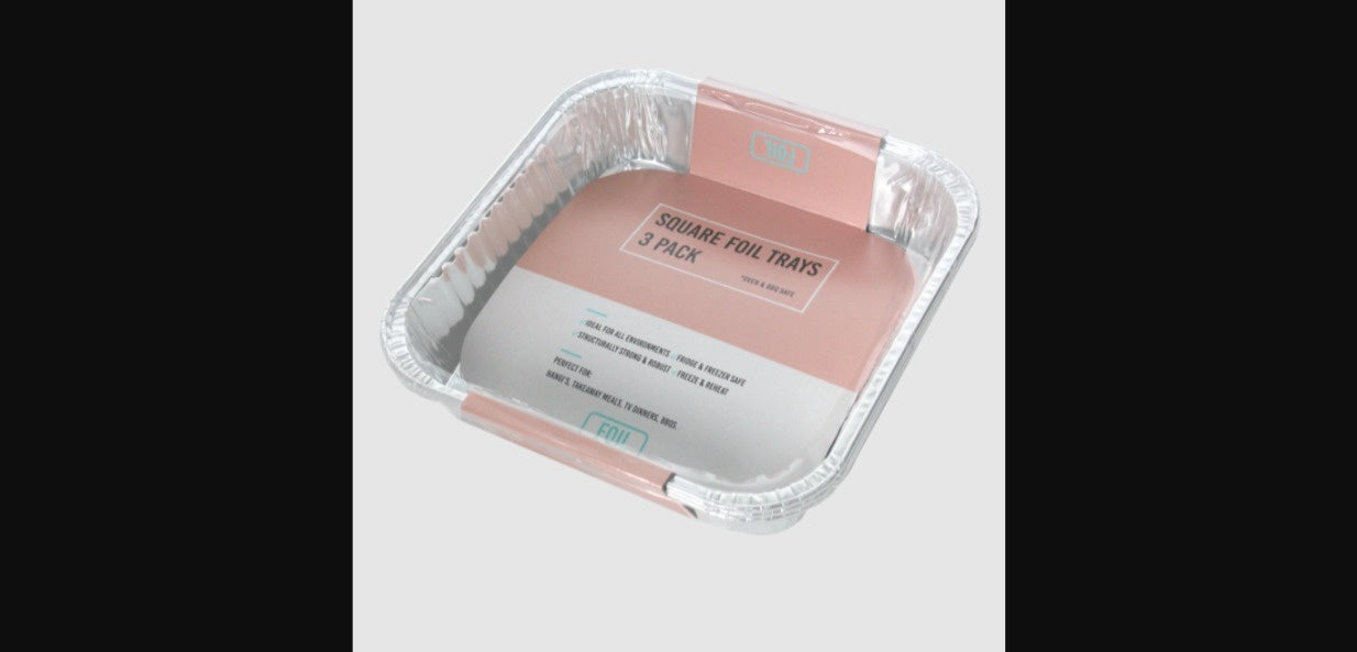 Foil Tray 3 Pack Sq In Srt