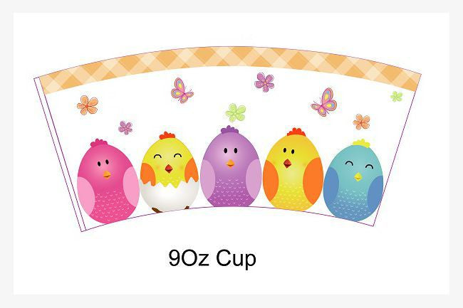 Easter Party Cups 250ml 12pk Hens Eggs