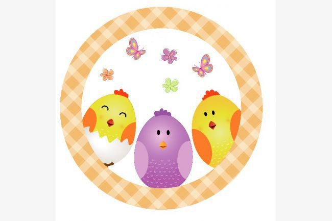 Easter Party Plates 18cm 12pk Hens Eggs