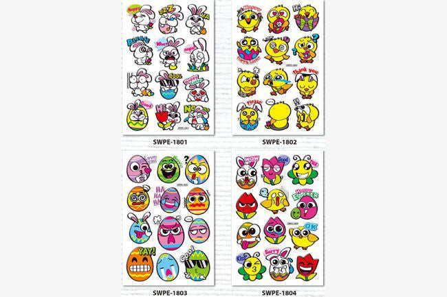 Easter Embossed Emoji Stickers 4asst