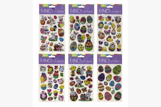 Easter Glitter Stickers 6asst