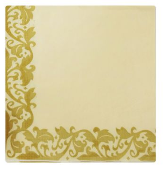 Napkins Gold Border 20pk