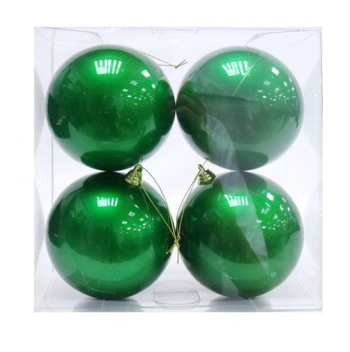 Baubles 100mm 4 pack UV Stable Green