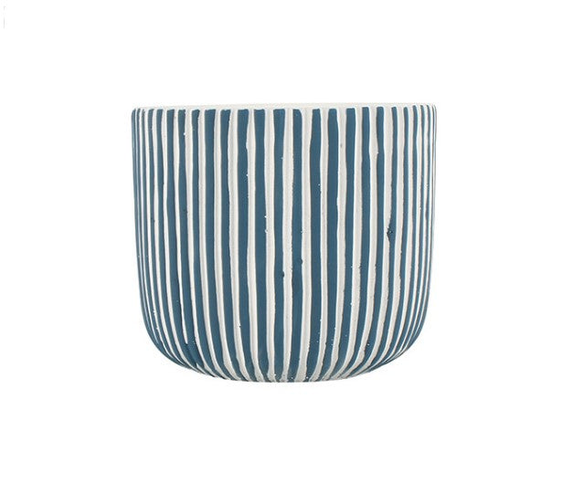 Jade Stripe Pot 17x17x15cm