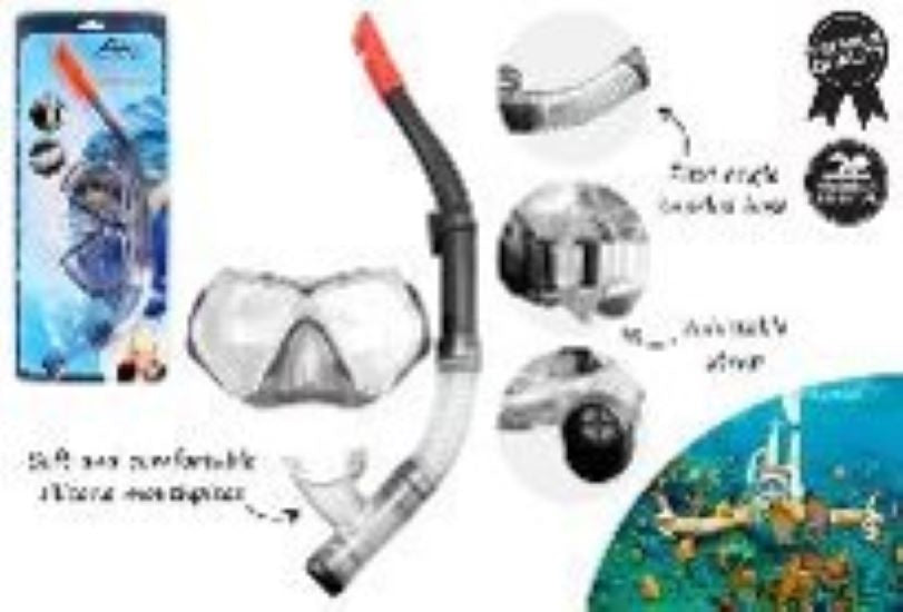 Deluxe Snorkel And Mask Set Black/Blue
