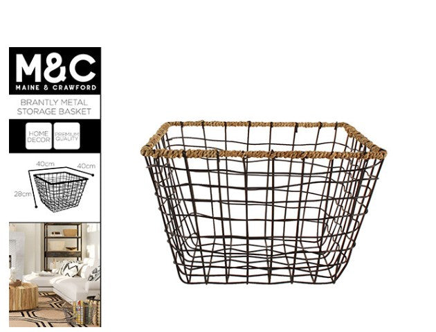 Brantly Metal Storage Basket 40x40x28cm