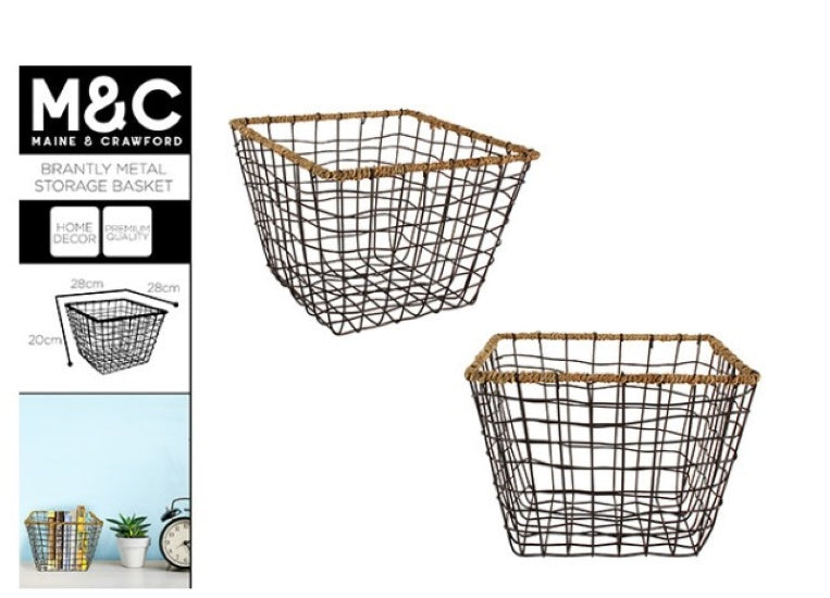 Brantly Metal Storage Basket 28x28x20cm