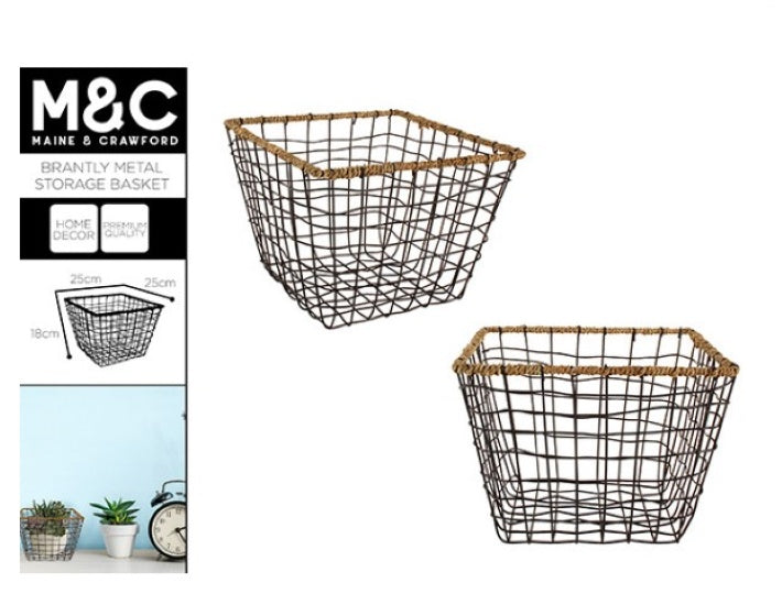 Brantly Metal Storage Basket 25x25x18cm