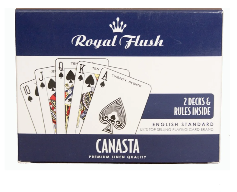 Royal flush canasta cards