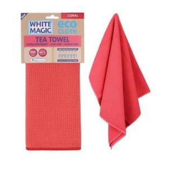 Eco Cloth Tea Towel Coral