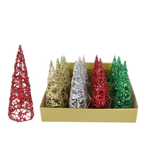 Max Brand Christmas Glitter Cone Tree 145mm