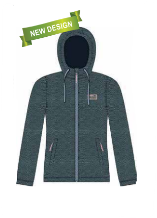 Womens Grey Vortex Fleece Hoodie