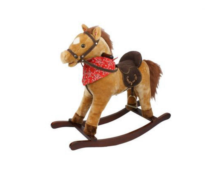 Tan Rocking Horse With Scarf