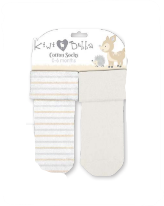 Kiwi Bubba Baby Socks 2pk 0-6 Months