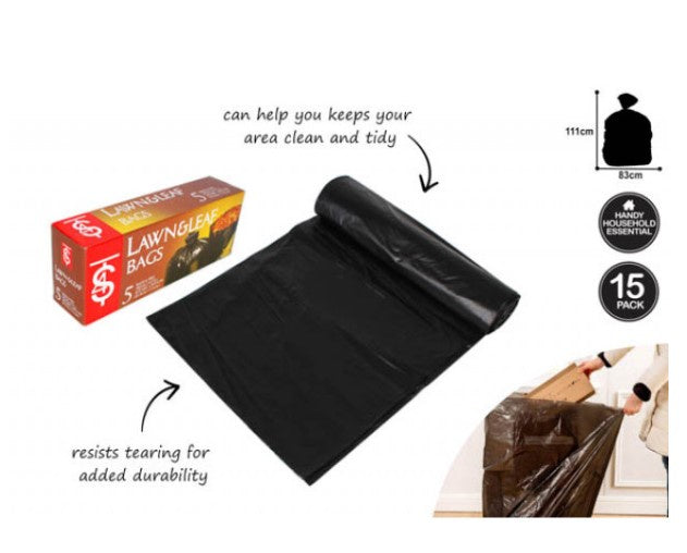 15Pk Lawn And Leaf Bags W Ties