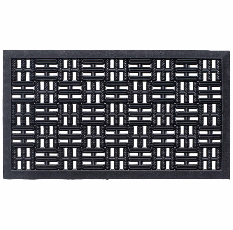 Rubber Scraper Door Mat, Black (700 x 400mm)