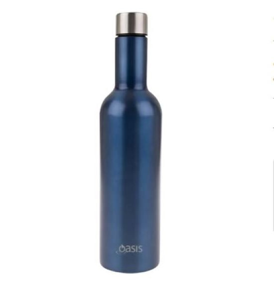 Oasis S/S Insulated Wine Traveller, 750ml, Sapphire