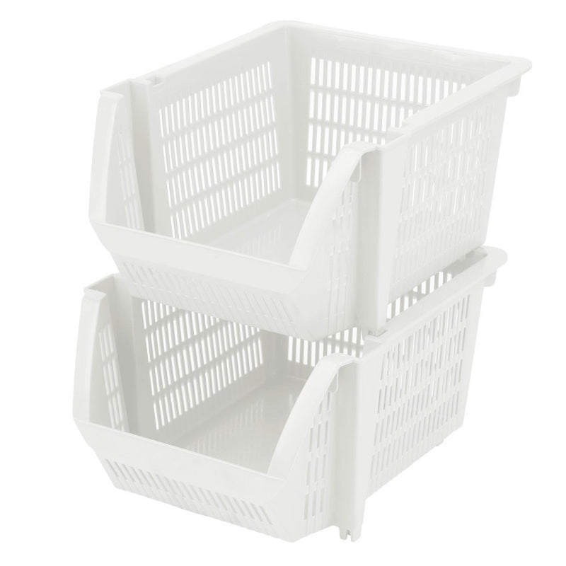 Stacking Basket - White