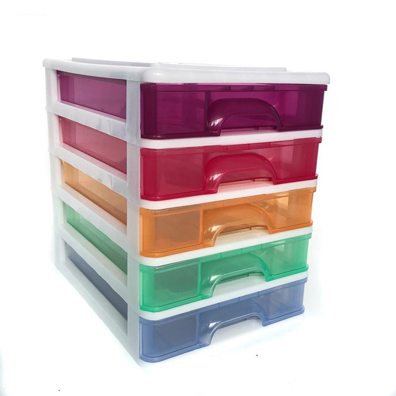 Goodview Desktop Unit A4, 5 Drawer Multi Coloured