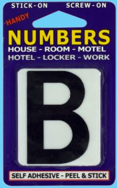 Handy House Letter Alphabet, B, White Base & Black Print