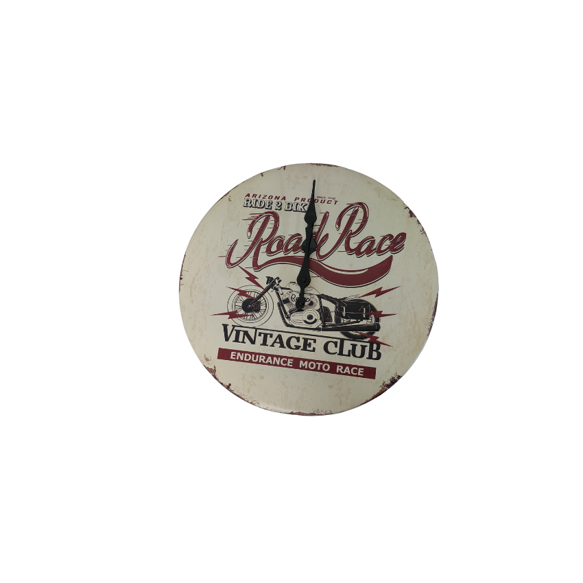 Metal Wall Clock - ROAD RACE