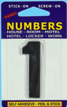 Handy House Number Black Number - 1 - No Base - Number Outline Only