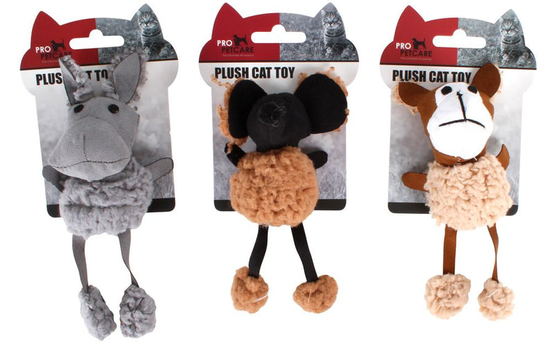 Plush Animal Cat Toy With Dangly Feet