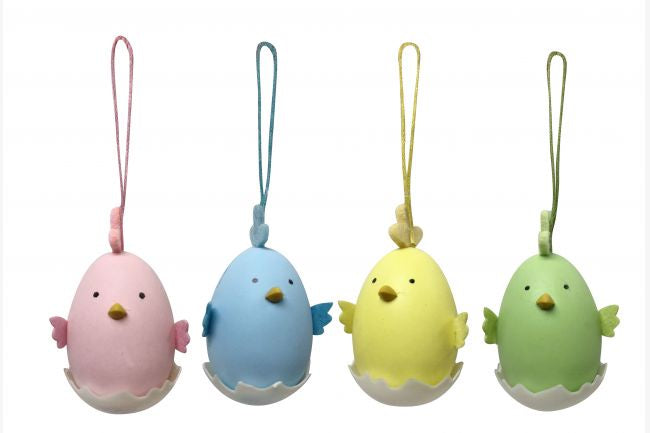 Chick Egg Hanger 12cm Asst