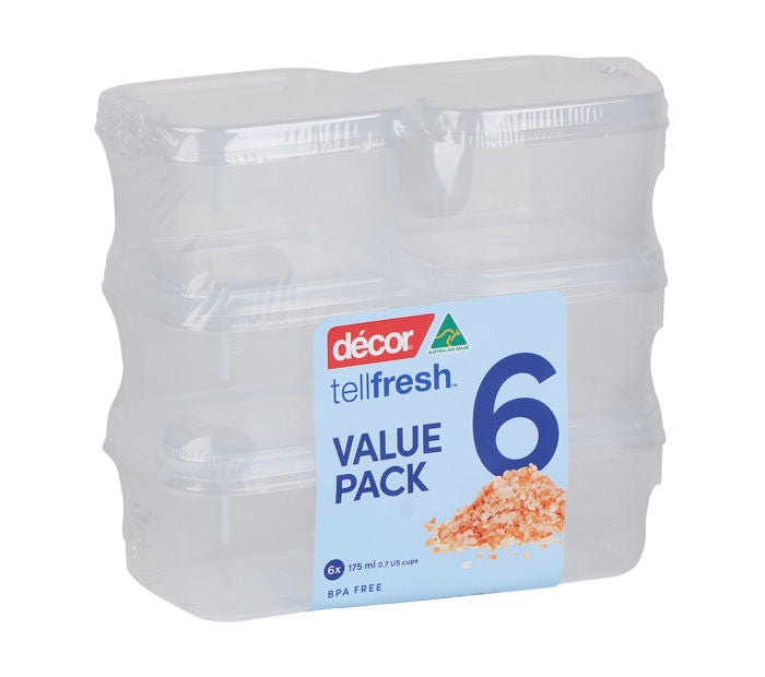 Décor® Tellfresh™ Food Storer – Pack of 6 x 175ml