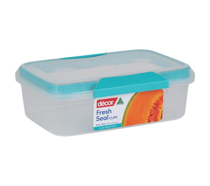 Décor Fresh Seal Clips Oblong 2L Container