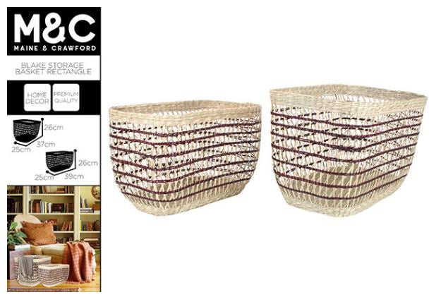 Blake Storage Basket Rectangle 38(L)x23(W)x24(H)cm Small