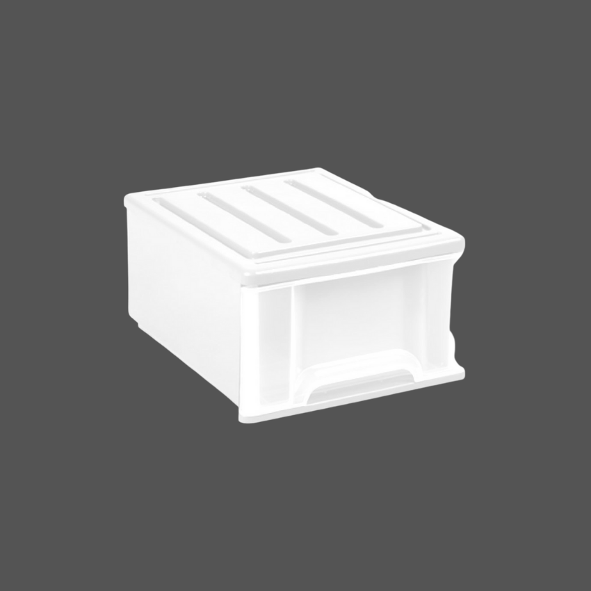 Single Drawer Stackable Medium - White