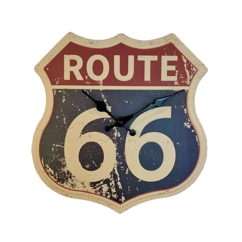 Metal Wall Clock - ROUTE 66