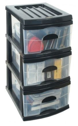 Taurus A3 Storage Tower 3 Drawer-Grey