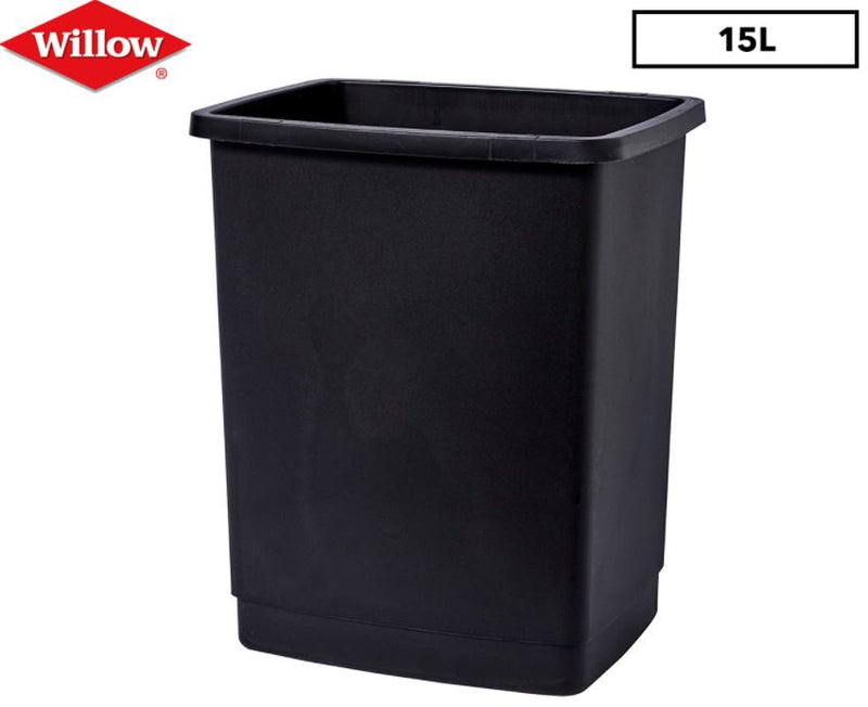 Willow Waste Tidy, 15 Lit Rectangle, Black