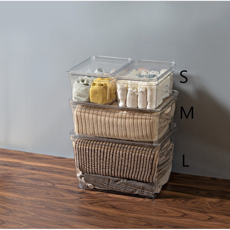 Modular multiple storage box with lid - M