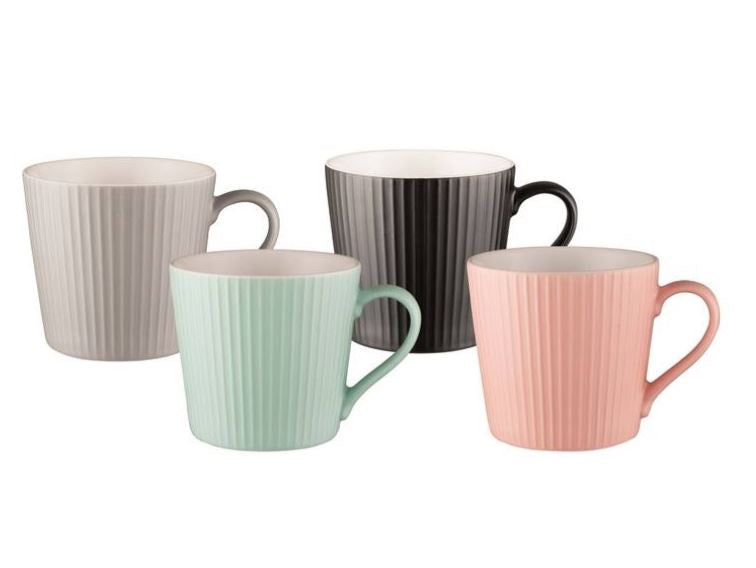 Bundanoon Mod Mug Set Of 4-Ribbed 425ml