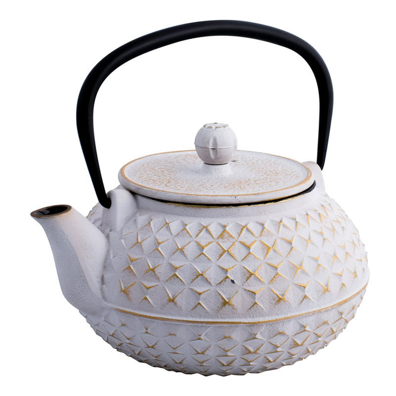 Avanti Empress Cast Iron Teapot 900ml-Whte/Gold