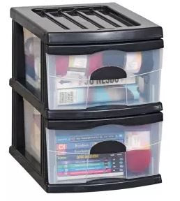 Taurus A3 Storage Tower – 2 Drawer, Grey