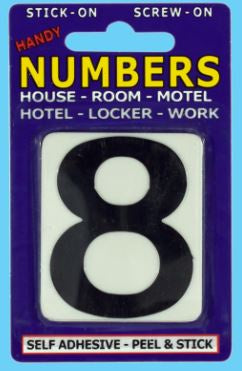 Handy Street Numbers No.8 White & Black