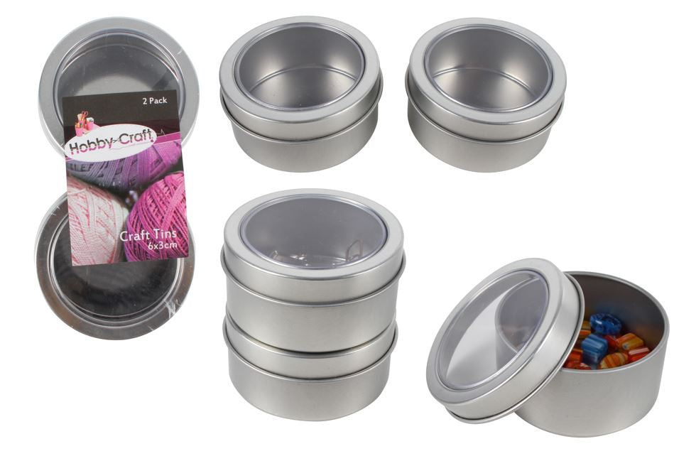 Craft Tin 6x3cm With Window