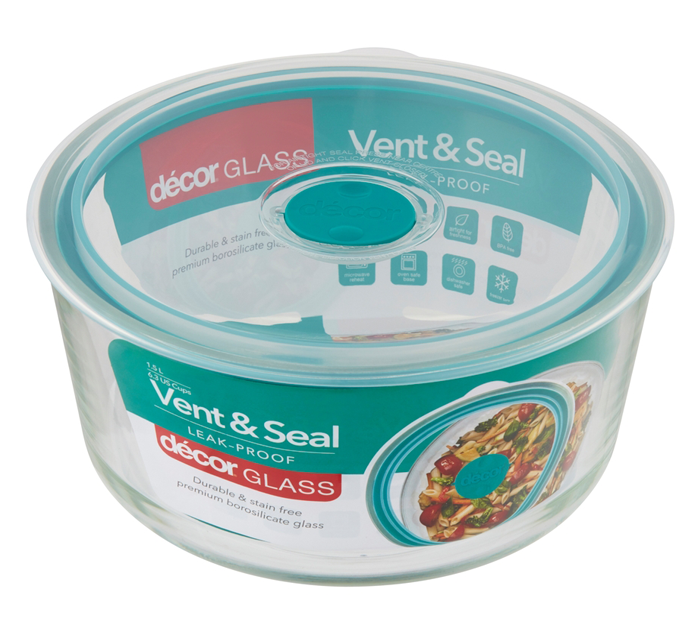 Décor Vent & Seal Glass Round 1.5L