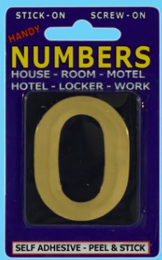 Handy house number 0 - Black Base & Gold Print