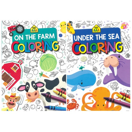 Colouring Book 80pgs - Under the sea / On the farm