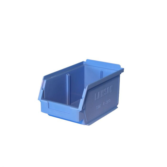 Storage Bin, Size 4, Across Divided, Blue (230mm deep x 150mm wide x 125mm high)