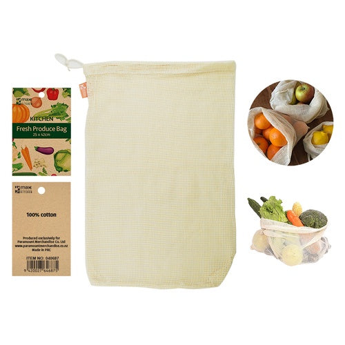 Cotton Fresh Produce Bag L 25x42cm