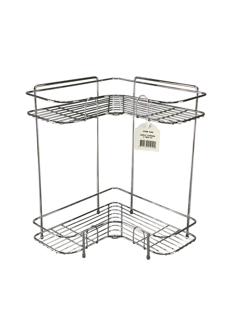 Corner Shelf, 2 Tier, Chrome