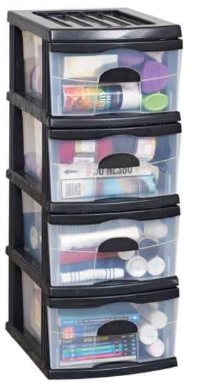 Taurus A3 Storage Tower – 4 Drawer, Grey