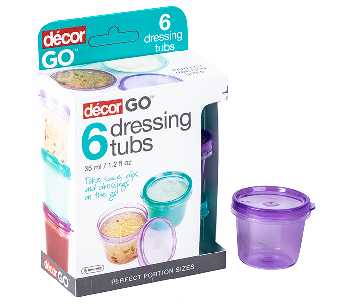 Décor® Go™ Dressing Tubs – 35ml x 6, Set (Assorted Colors)