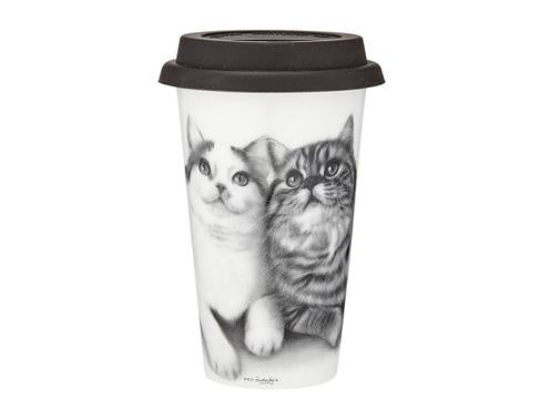 Travel Mug, Feline Friends Fixated Friends